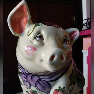 Vintage Vicki Carroll Pottery "Bon Appetit" Piggy Bank
